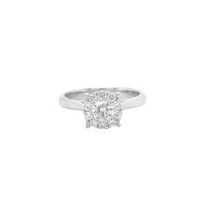 Halo Diamond Ring White Gold R032N