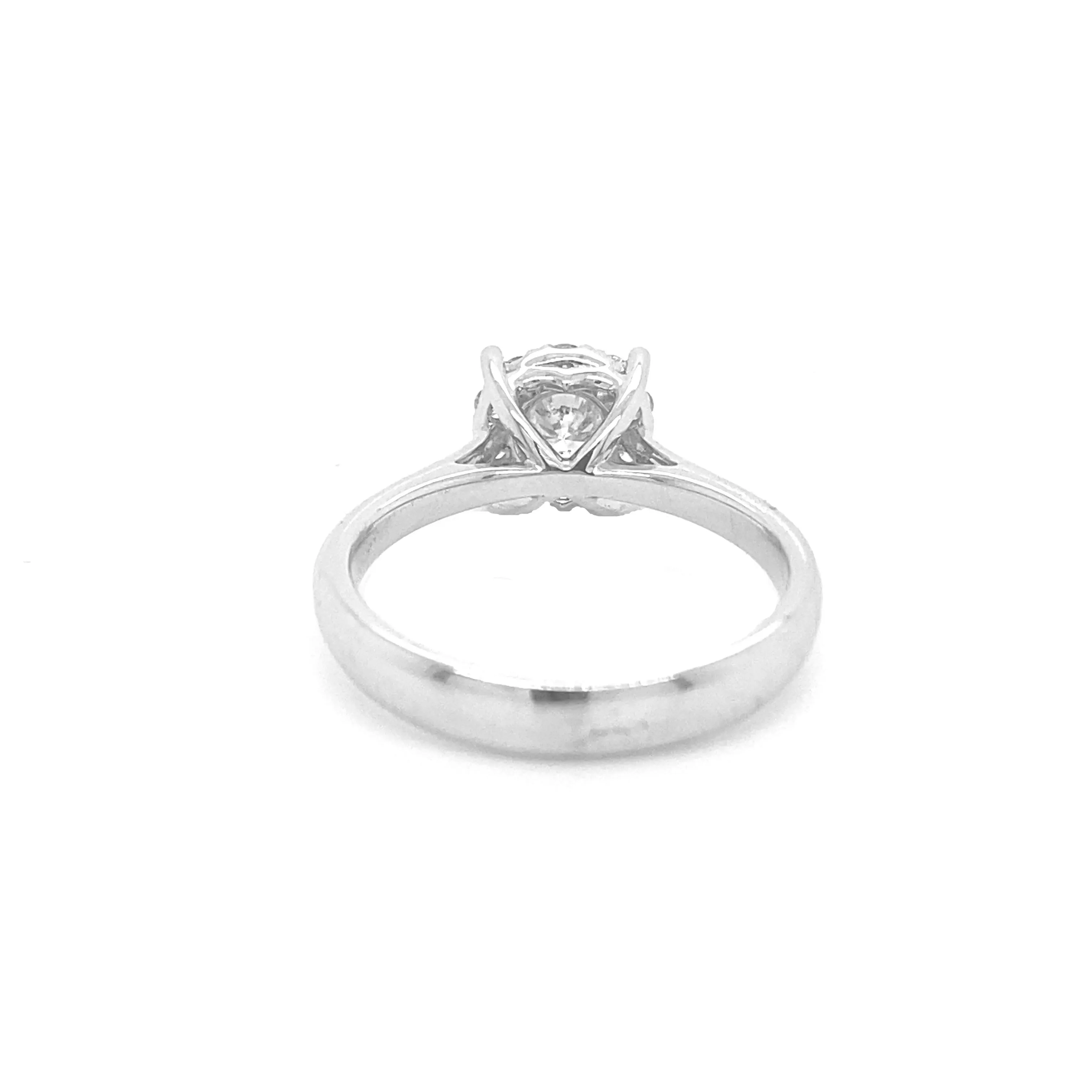 Halo Diamond Ring White Gold R032N