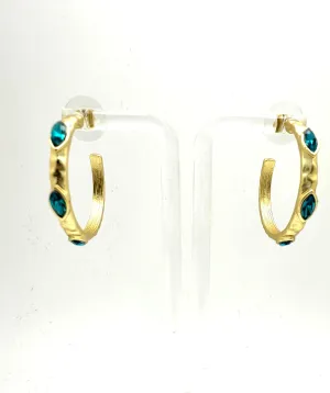 Hammered Stone Hoops