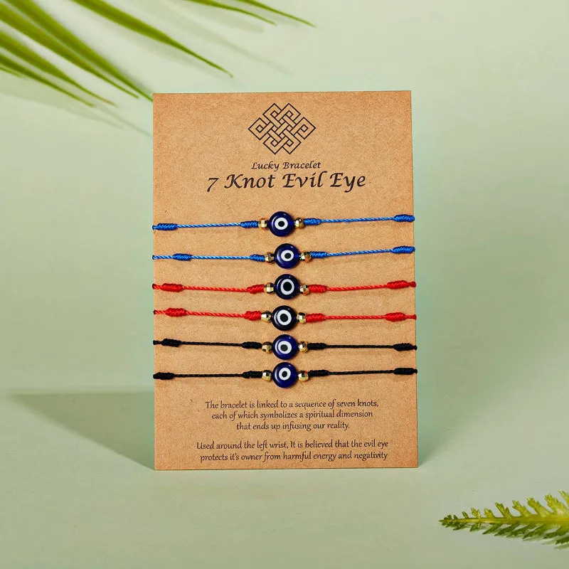 Handmade Braided Lucky Eyes Knotted Bracelets