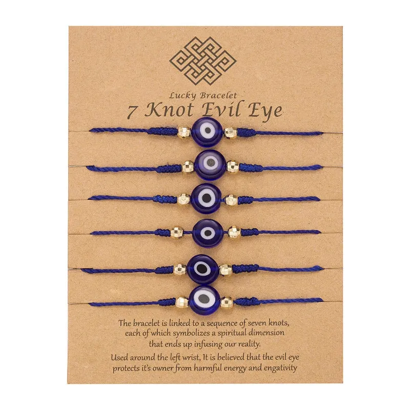 Handmade Braided Lucky Eyes Knotted Bracelets