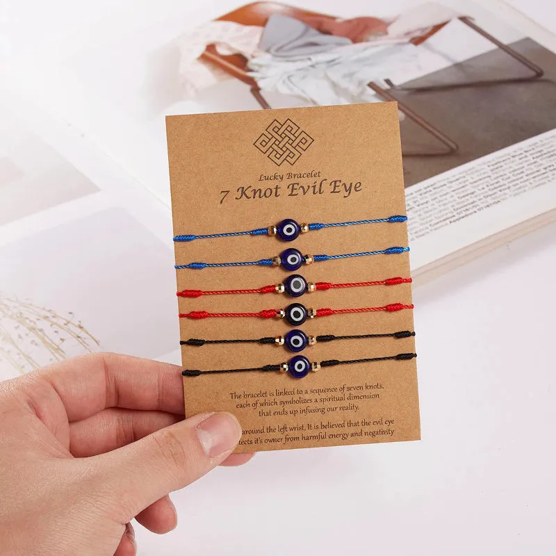 Handmade Braided Lucky Eyes Knotted Bracelets