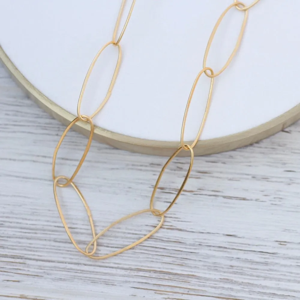 Handmade Large oval Link Chain - Gold Plated