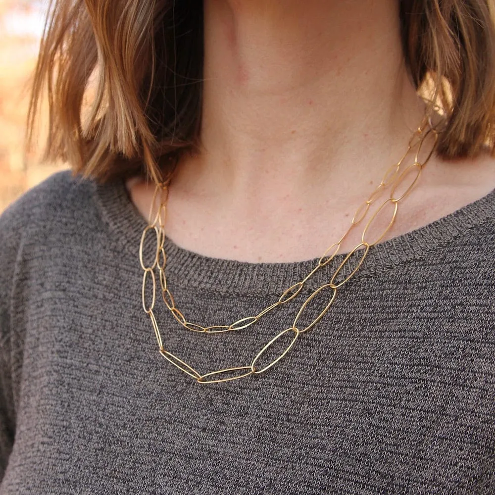 Handmade Large oval Link Chain - Gold Plated