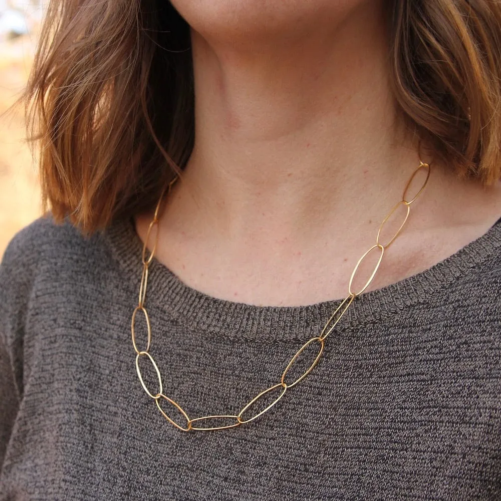 Handmade Large oval Link Chain - Gold Plated