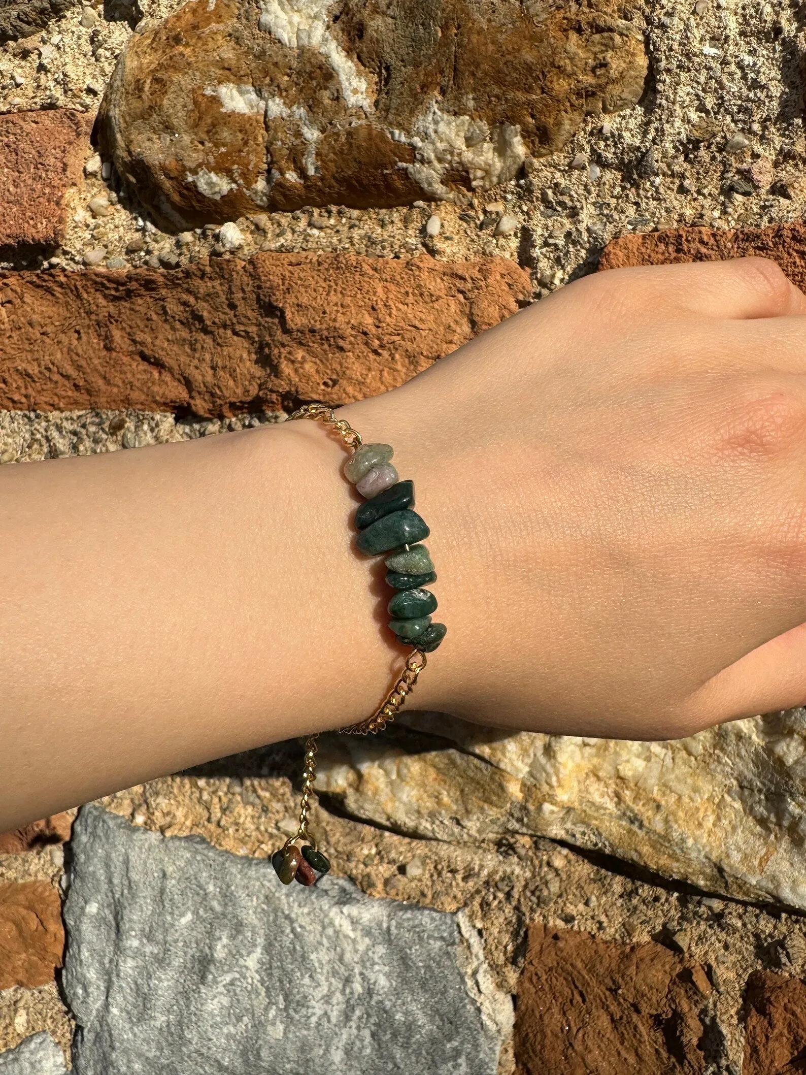 Handmade Moss Agate Bracelet