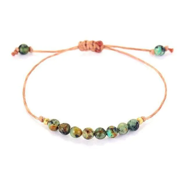Handmade Natural Tree Agate Stone Adjustable Bracelet