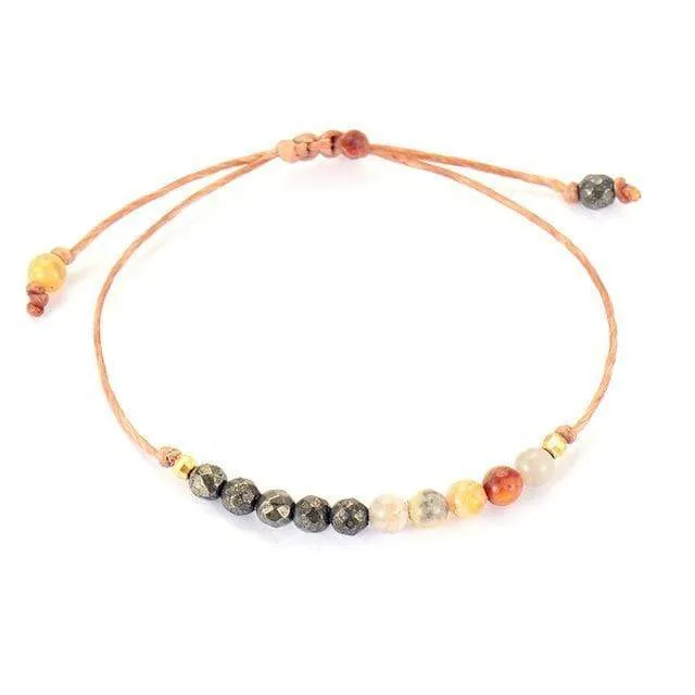 Handmade Natural Tree Agate Stone Adjustable Bracelet