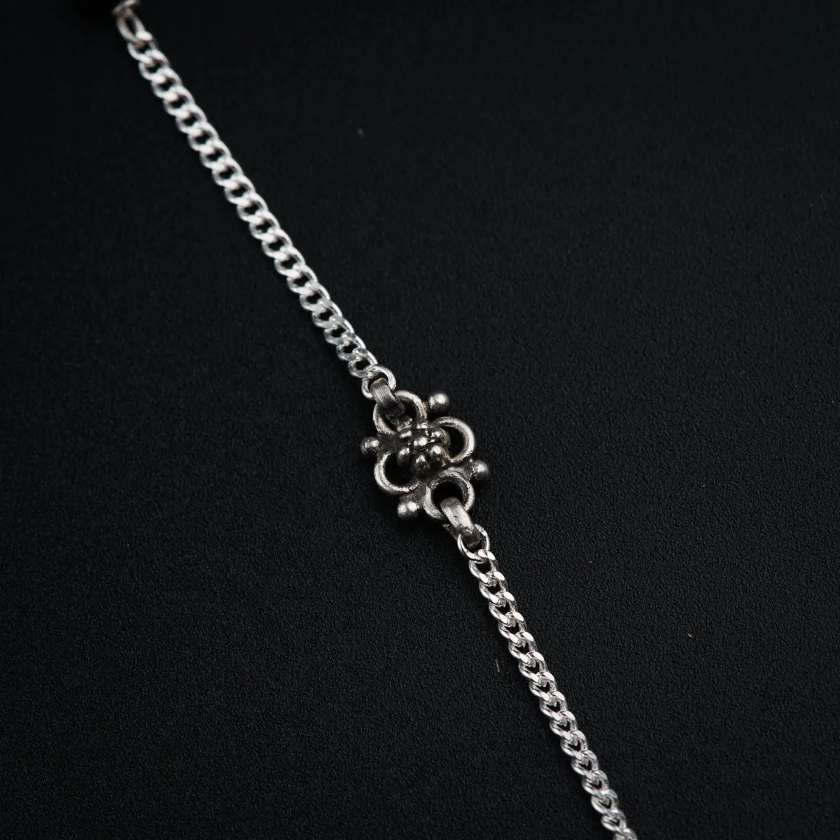 Handmade Silver Mangalsutra Bracelet with Black Spinel