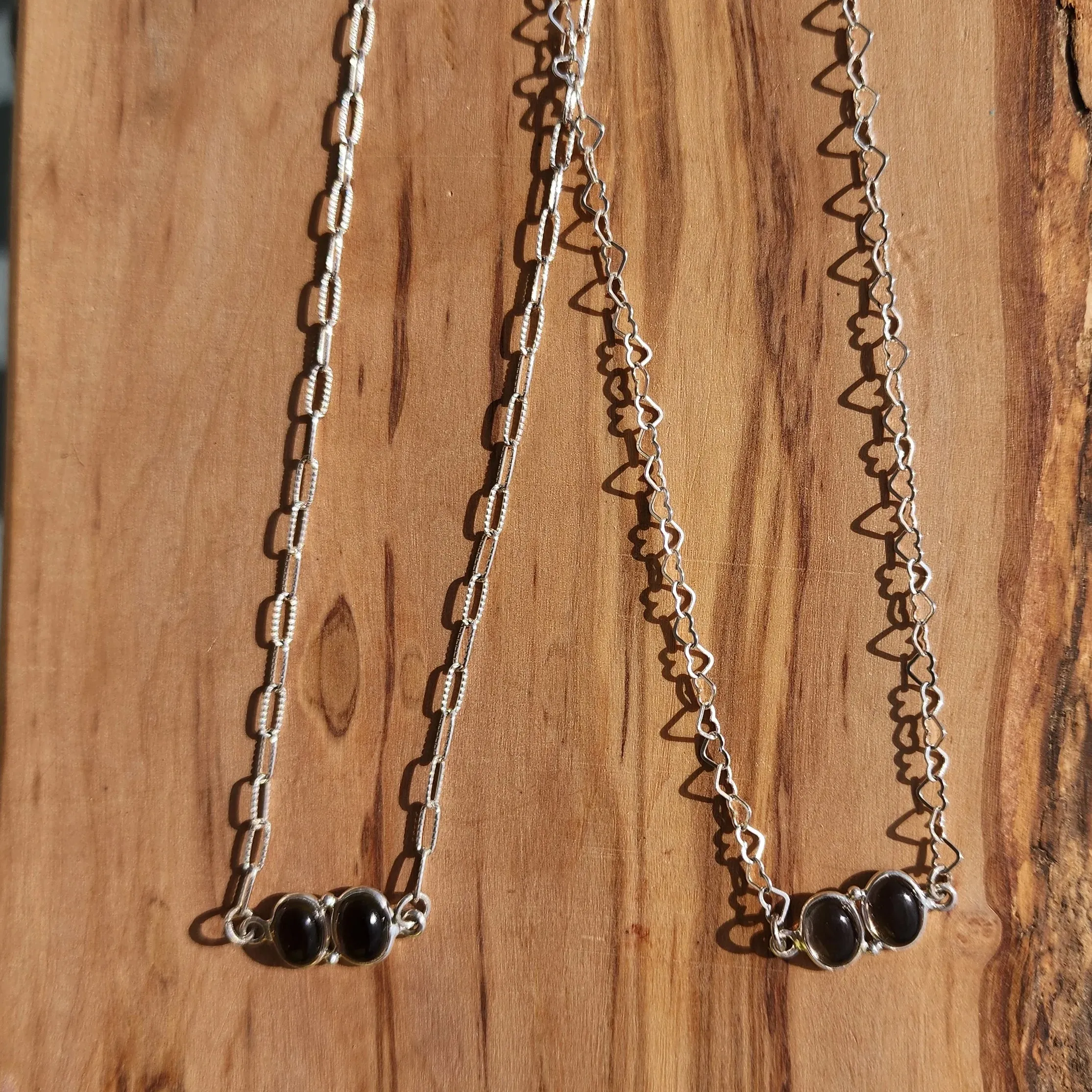 Handmade Sterling Silver Smoky Quartz Necklace – Heart-Shaped Pendant & Elongated Chain