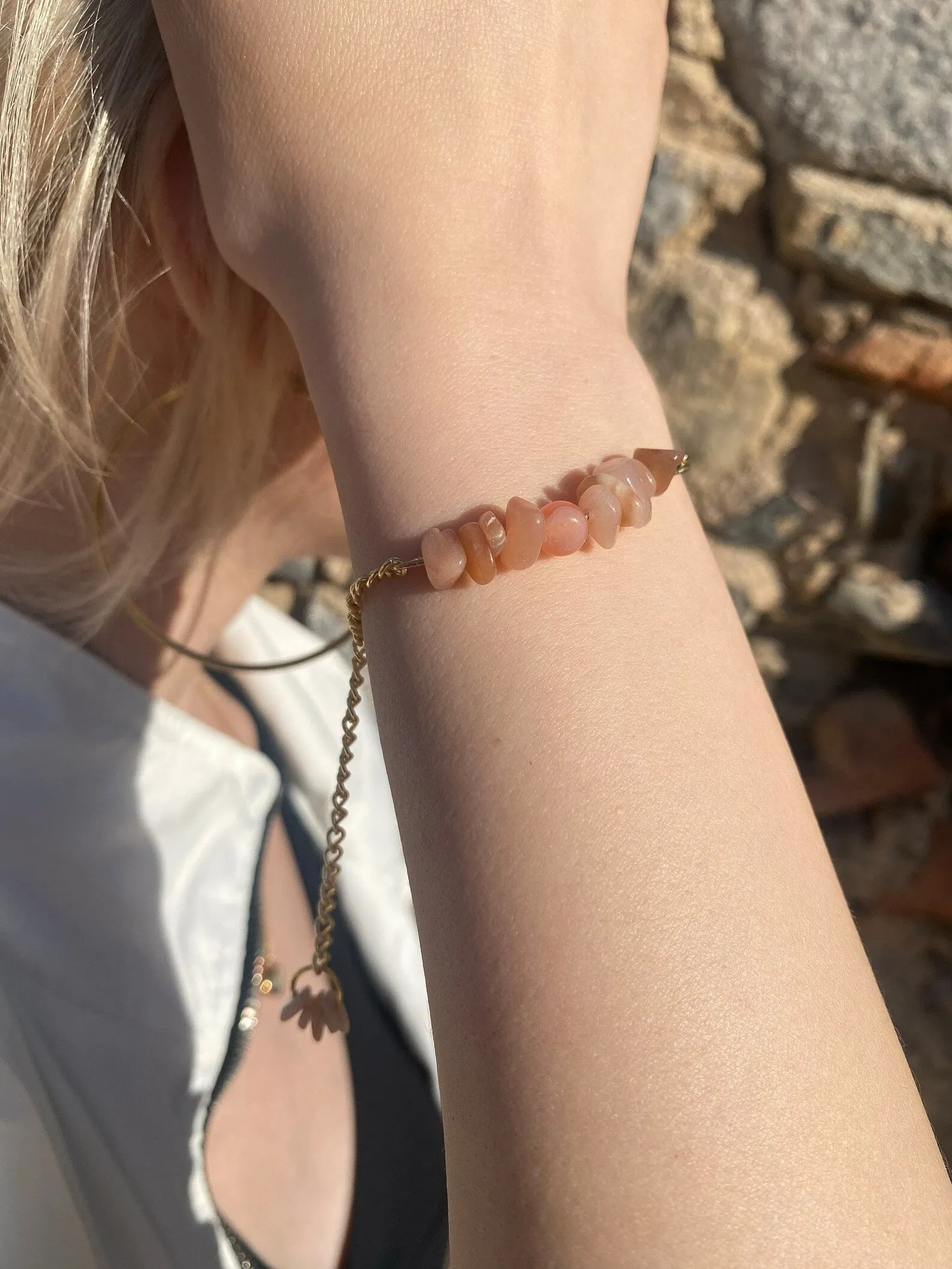 Handmade Sunstone Bracelet