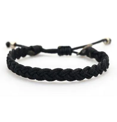 HAPPY-NES Black Knitted Bracelet