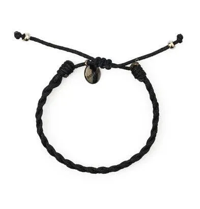 HAPPY-NES Black Knitted Bracelet