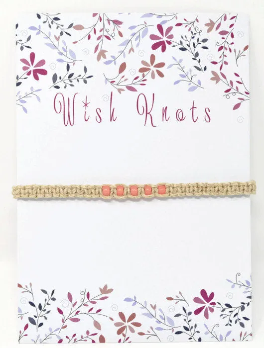 Hemp Macrame Bracelets Set - Stack of Bracelets. Peach Bracelet Set. Beach Holiday Jewellery. Stacking Bracelets