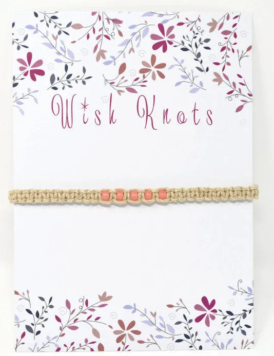 Hemp Macrame Bracelets Set - Stack of Bracelets. Peach Bracelet Set. Beach Holiday Jewellery. Stacking Bracelets