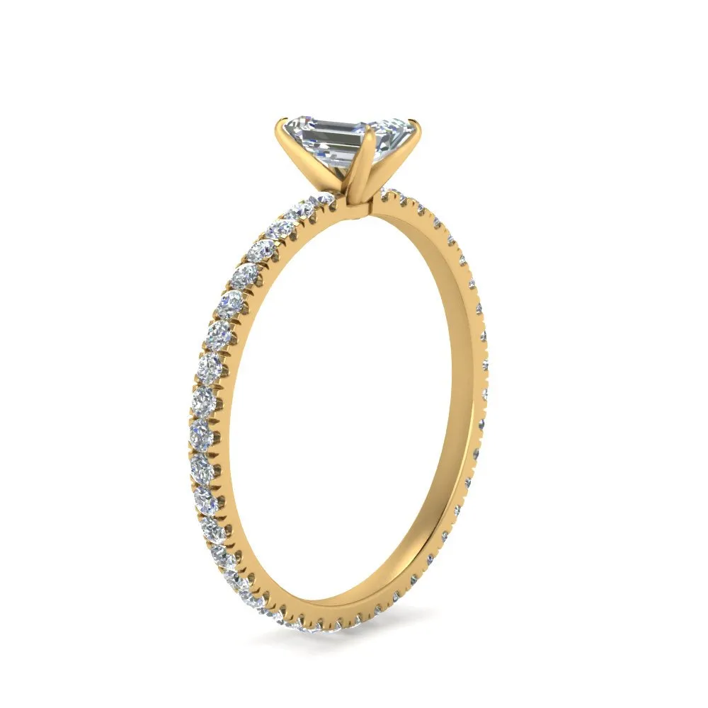 IGI Certified 1/2 - 5 Carat Lab Grown Diamond Pave Eternity Women Engagement Ring 14K Gold