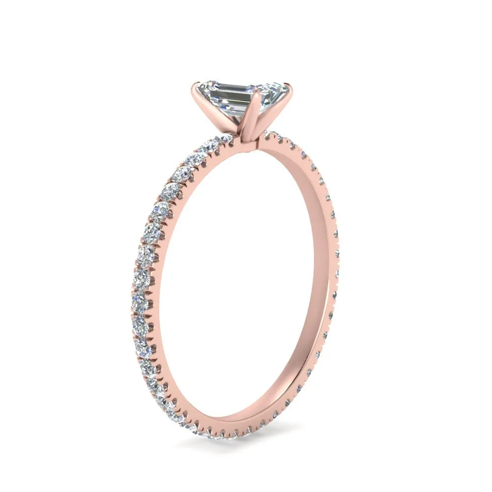 IGI Certified 1/2 - 5 Carat Lab Grown Diamond Pave Eternity Women Engagement Ring 14K Gold