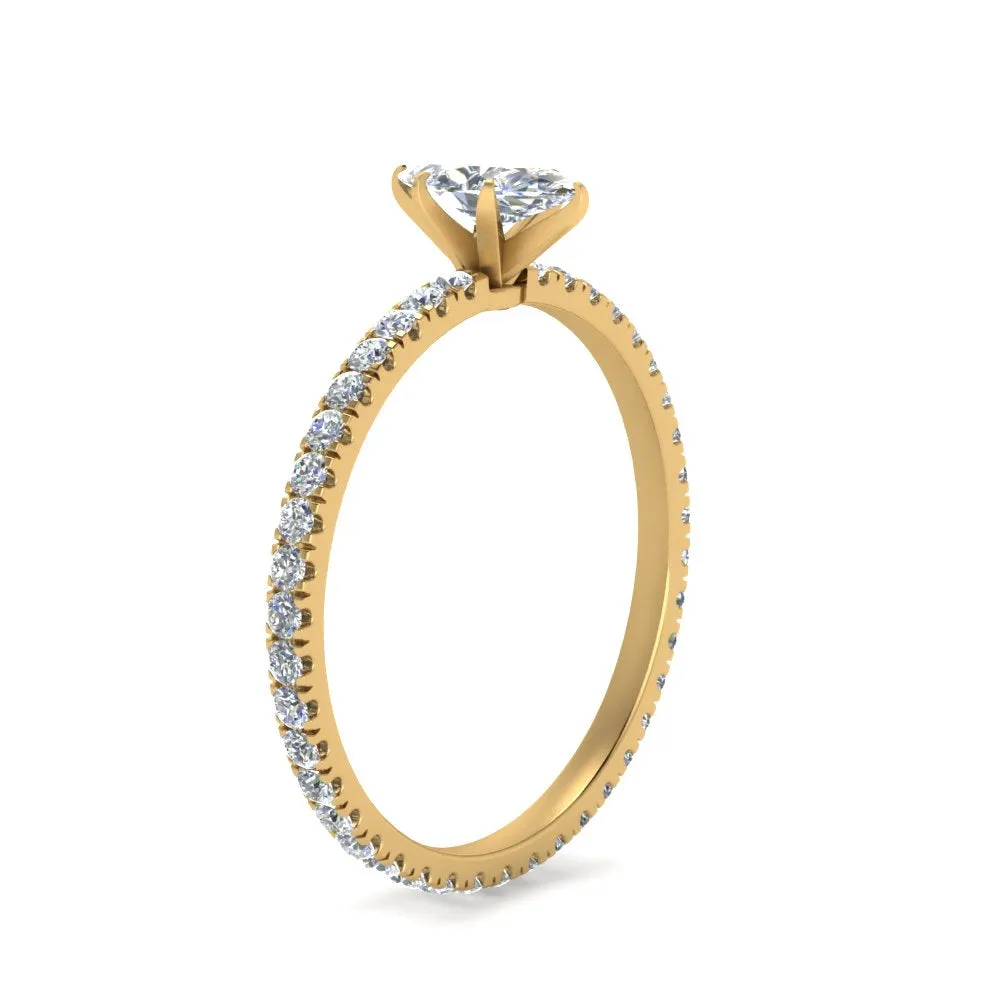 IGI Certified 1/2 - 5 Carat Lab Grown Diamond Pave Eternity Women Engagement Ring 14K Gold