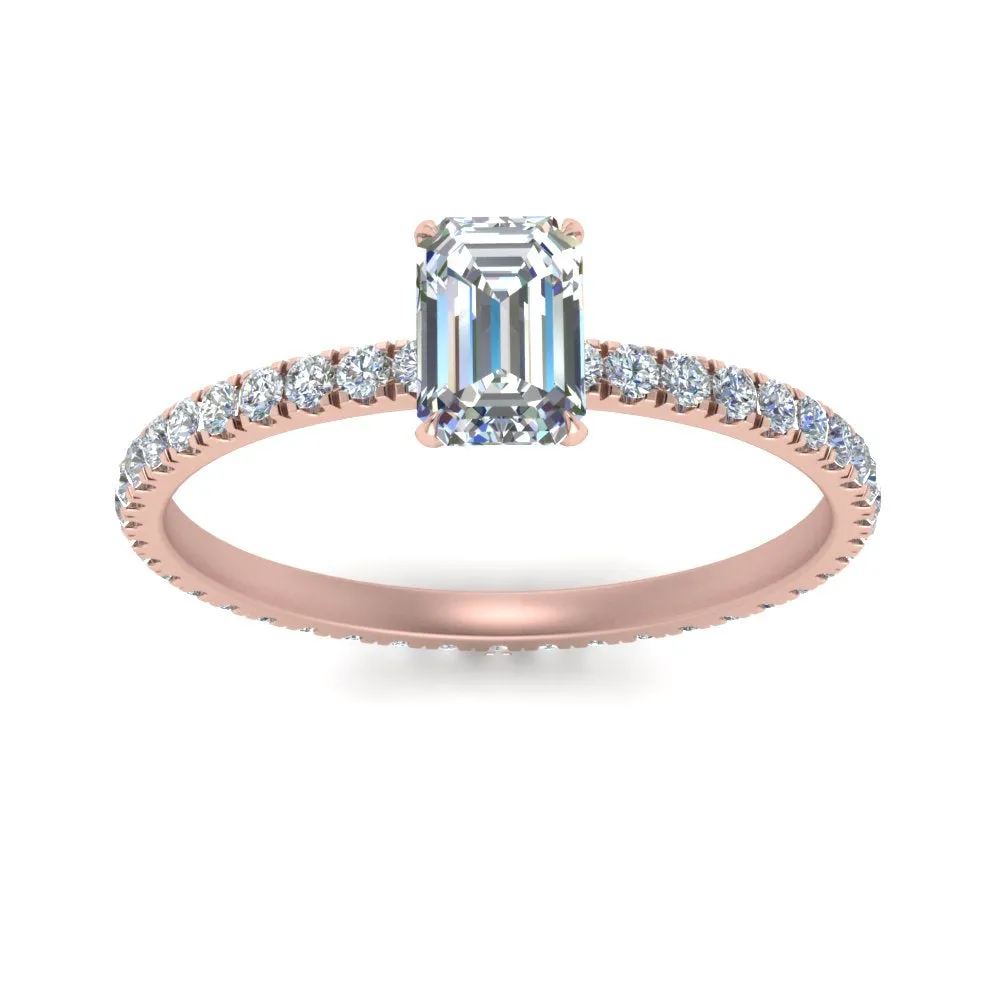 IGI Certified 1/2 - 5 Carat Lab Grown Diamond Pave Eternity Women Engagement Ring 14K Gold