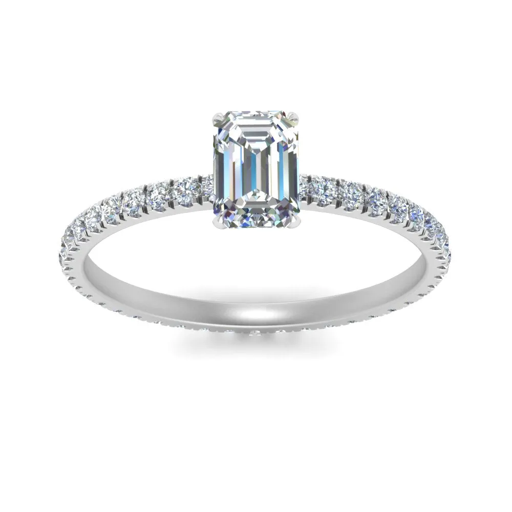 IGI Certified 1/2 - 5 Carat Lab Grown Diamond Pave Eternity Women Engagement Ring 14K Gold