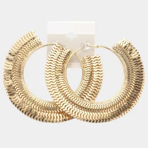 iLLASPARKZ 14K White Gold Filled Oversized Chain Hoop Earrings