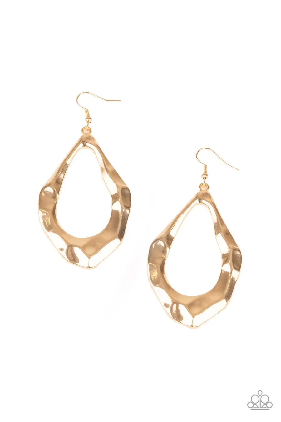 Industrial Imperfection - gold - Paparazzi earrings