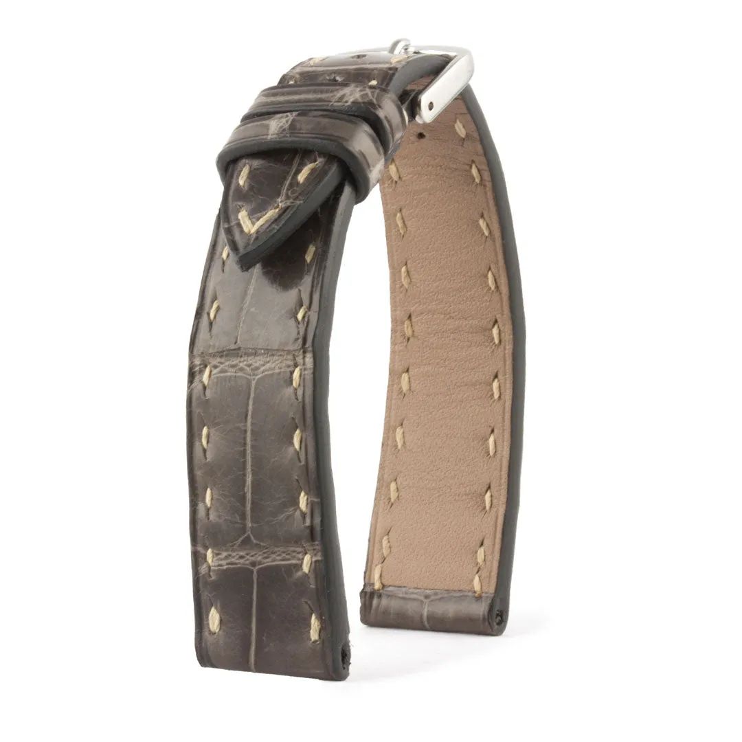 Jaeger Lecoultre Reverso - Bracelet de montre cuir - Alligator tannage waxé Marron, Gris, Bleu jean