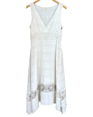Light Summer Ivory Lace Sleeveless Linen Dress