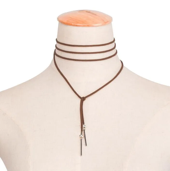 Lint Copper Stripe Simple Necklace