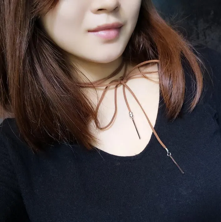 Lint Copper Stripe Simple Necklace
