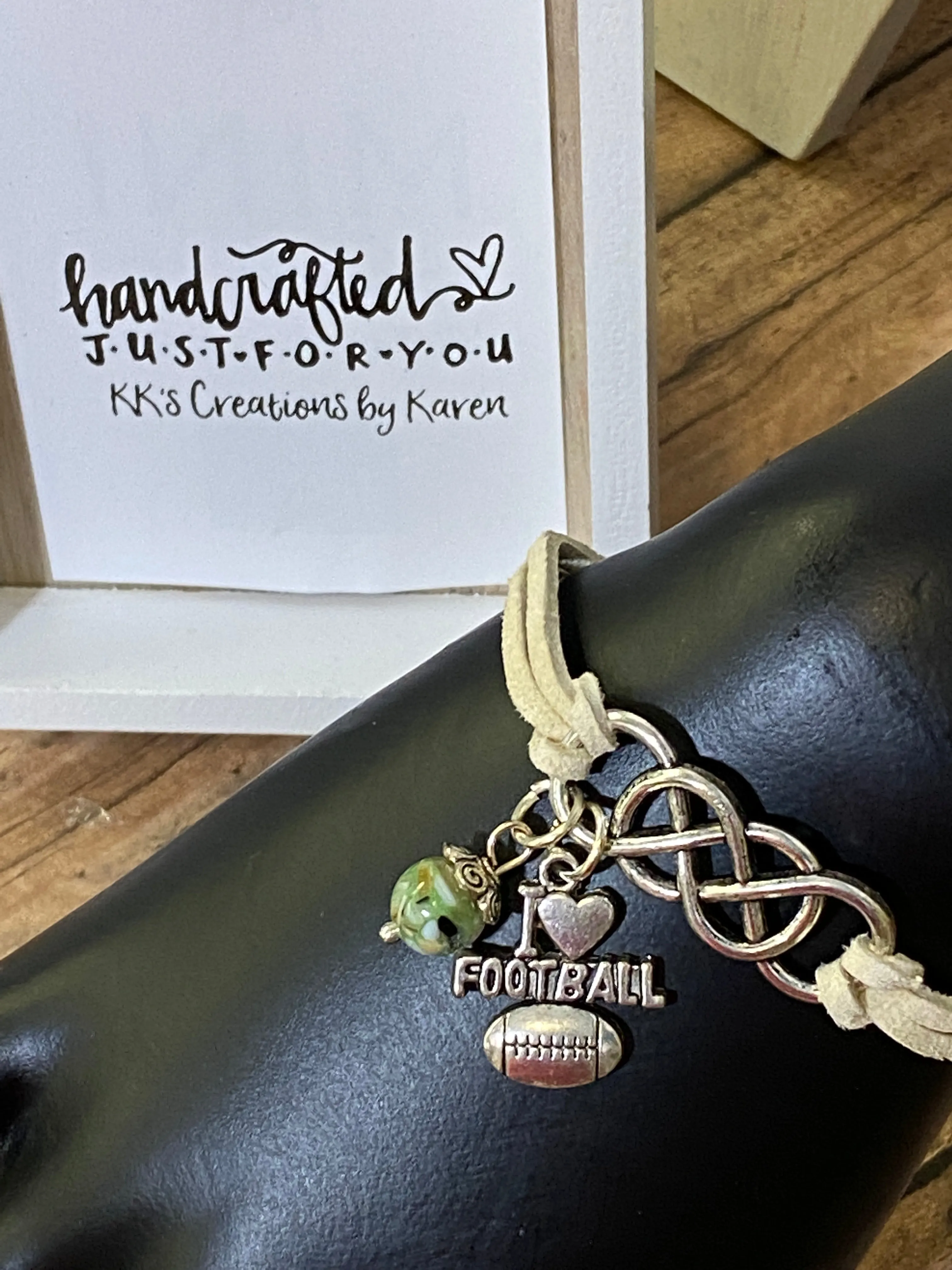 LOVE FOOTBALL Leather Bracelet