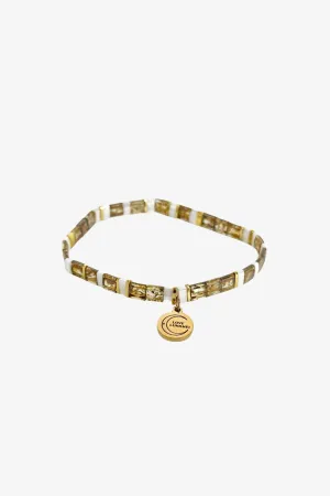 Love Yellow Gold White with Gold Charm Bracelet