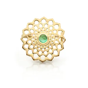 Mandala Emerald Brooch