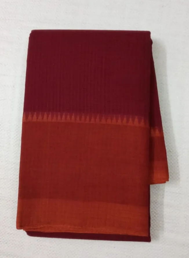 Mangalgiri Cotton Thread border Saree with Blouse #