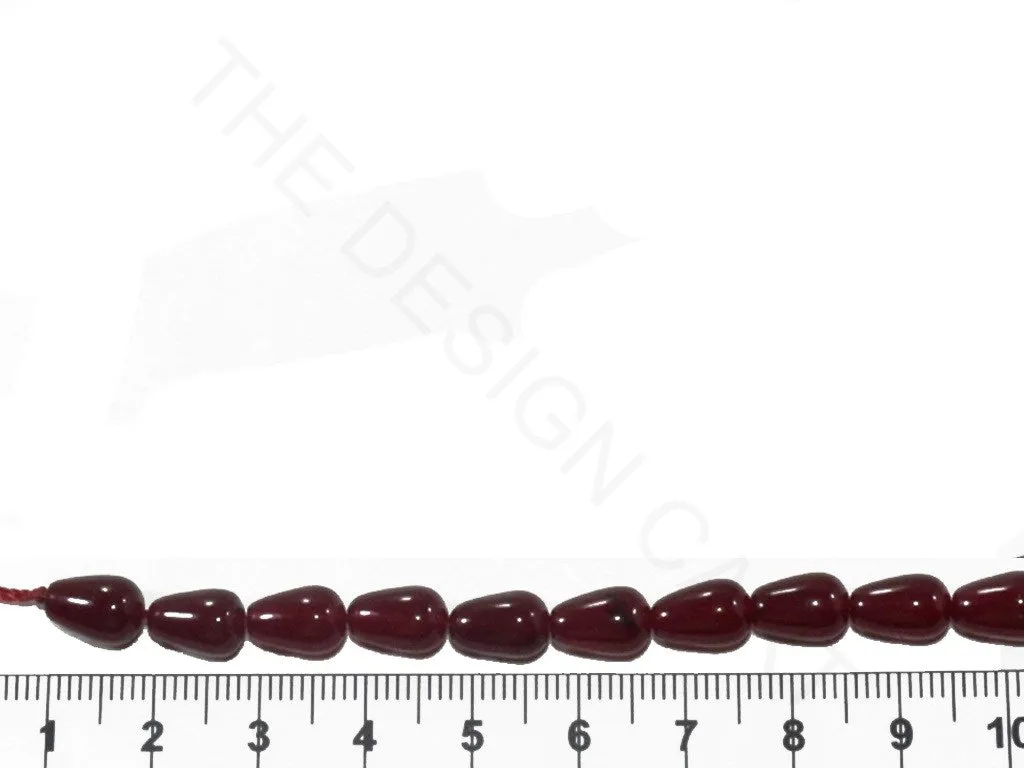 Maroon Drop Jade Semi Precious Stones (10 mm)