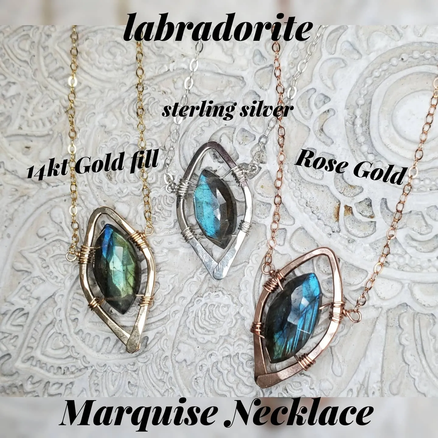 Marquise necklace (Choose you're stone)