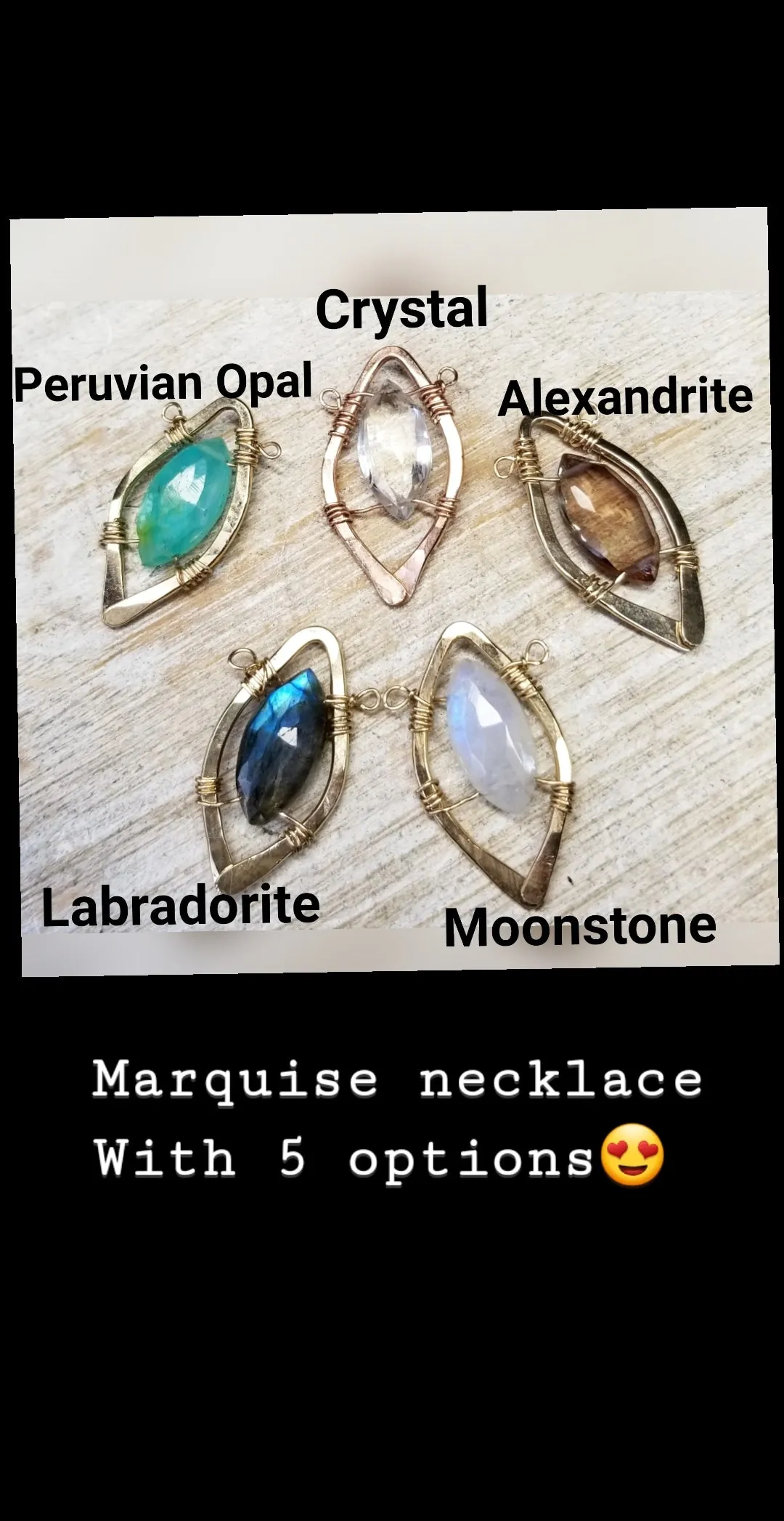 Marquise necklace (Choose you're stone)