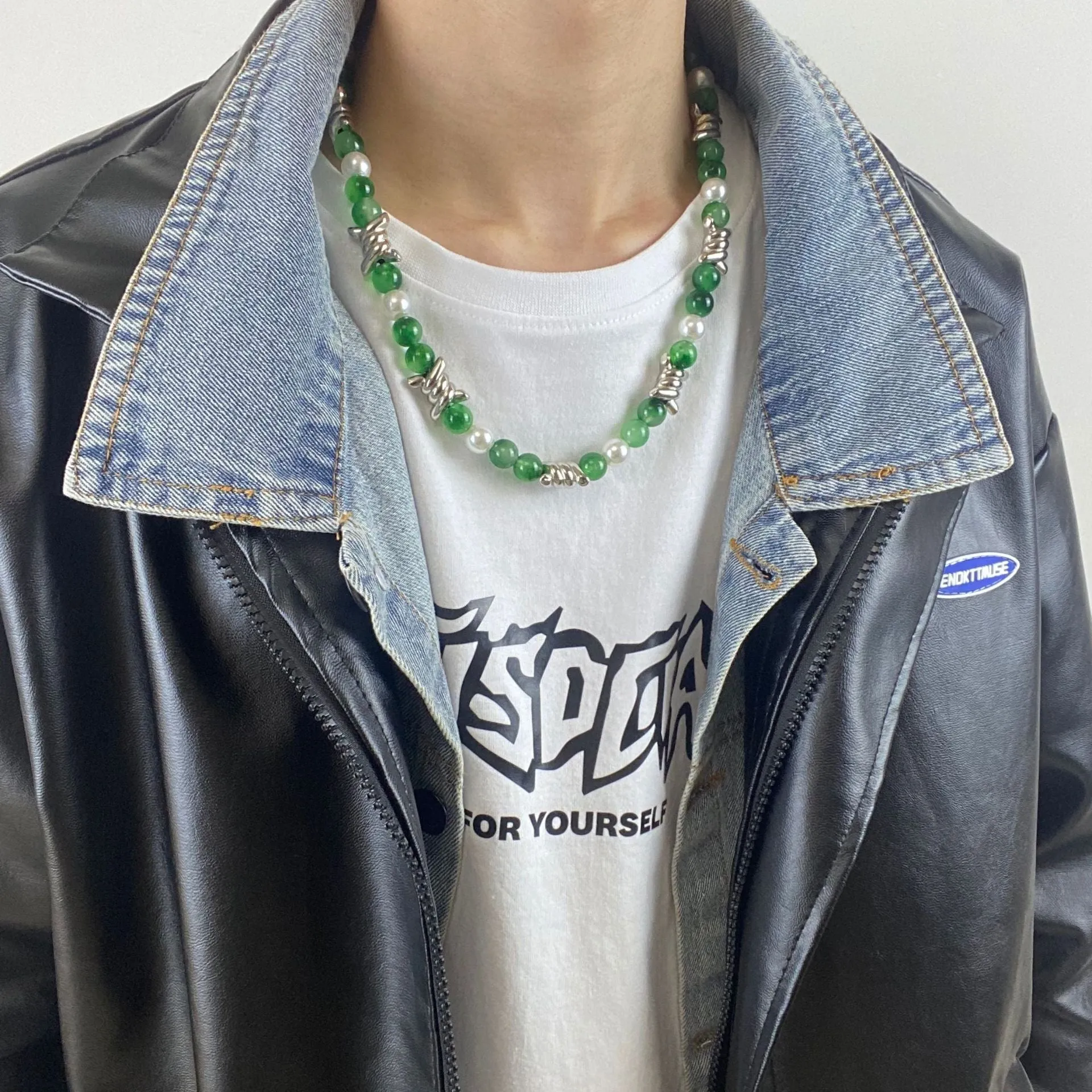 New Chinese Style Thorn Jade Pearl Necklace
