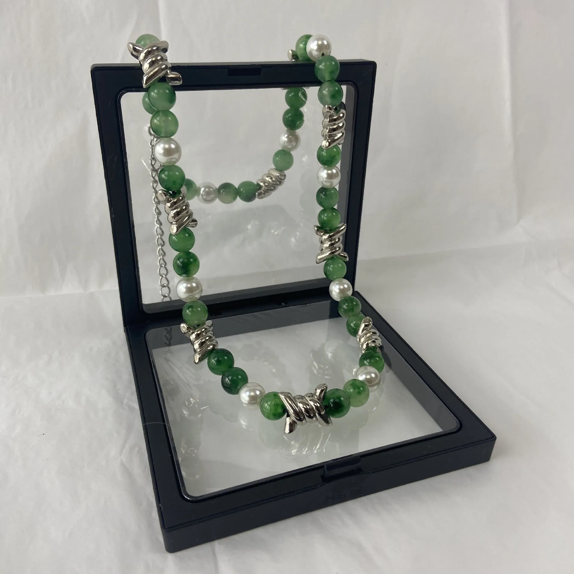 New Chinese Style Thorn Jade Pearl Necklace