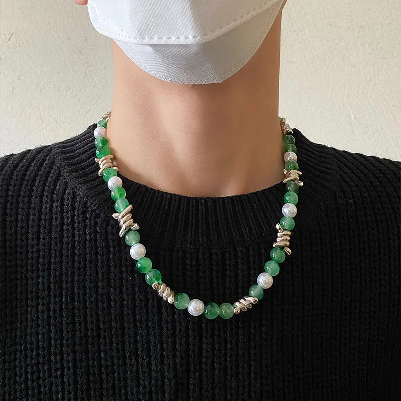 New Chinese Style Thorn Jade Pearl Necklace