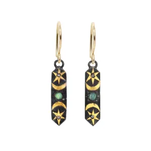 Opal Long Hex Earrings
