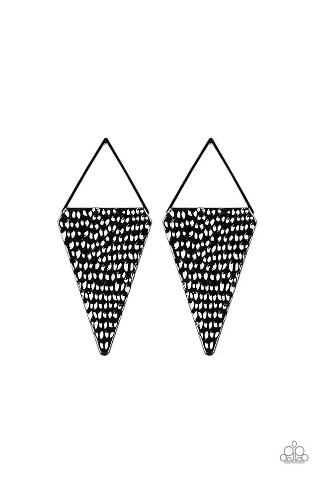 Paparazzi Earring ~ Have A Bite - Black