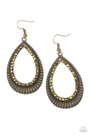 Paparazzi Right As REIGN Brass Fishhook Earrings