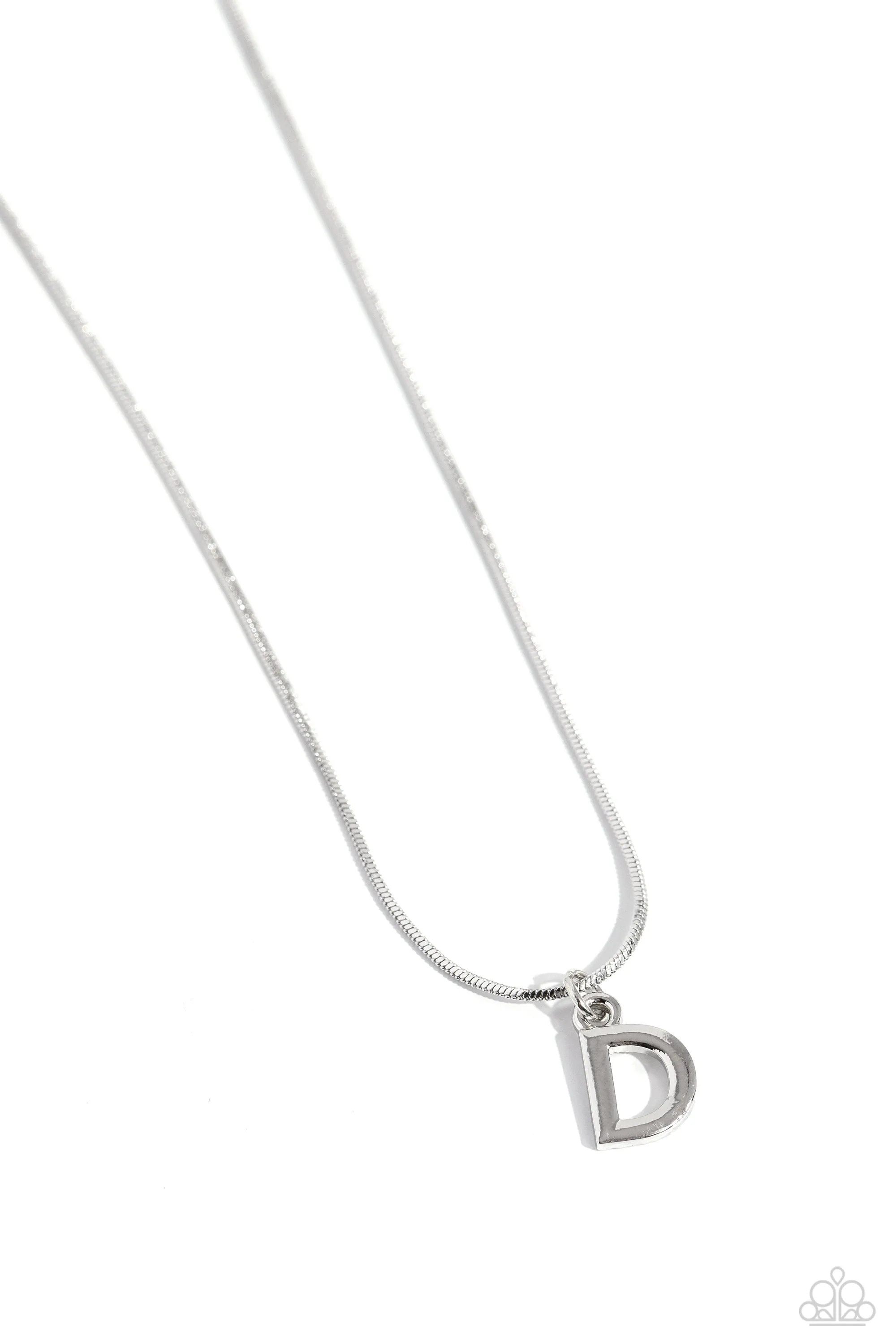 PAPARAZZI Seize the Initial - Silver - D NECKLACES