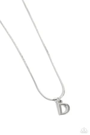 PAPARAZZI Seize the Initial - Silver - D NECKLACES
