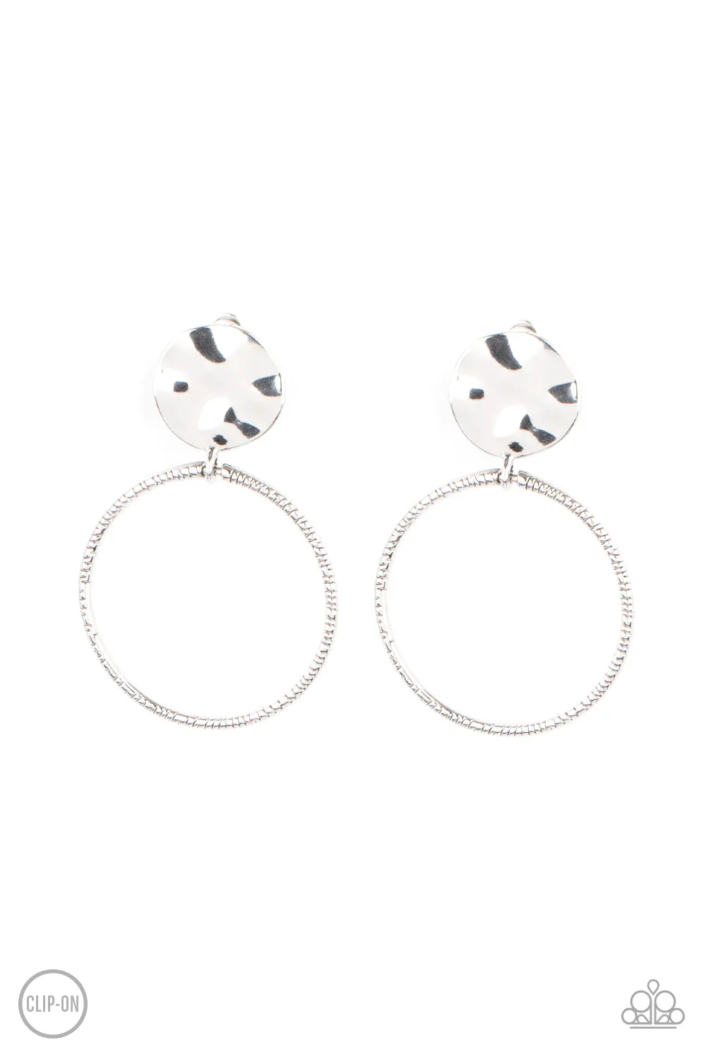 Paparazzi Undeniably Urban Silver Clip-On Earrings - P5CO-SVXX-072XX