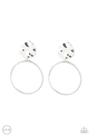 Paparazzi Undeniably Urban Silver Clip-On Earrings - P5CO-SVXX-072XX