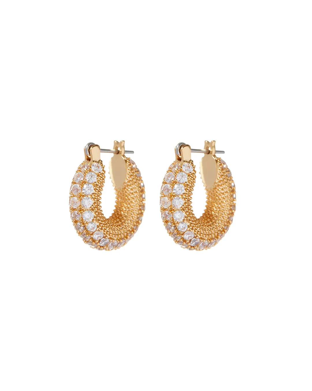 Pave Giselle Hoops- Gold