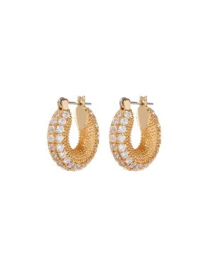 Pave Giselle Hoops- Gold