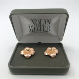 Peach Floral Stud